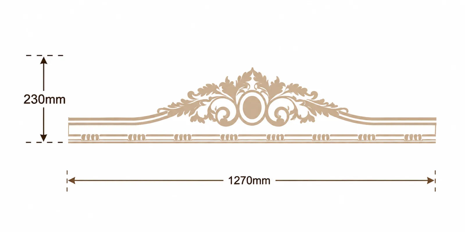 Format de Fronton Baroque à Médaillon et Feuilles d'Acanthe