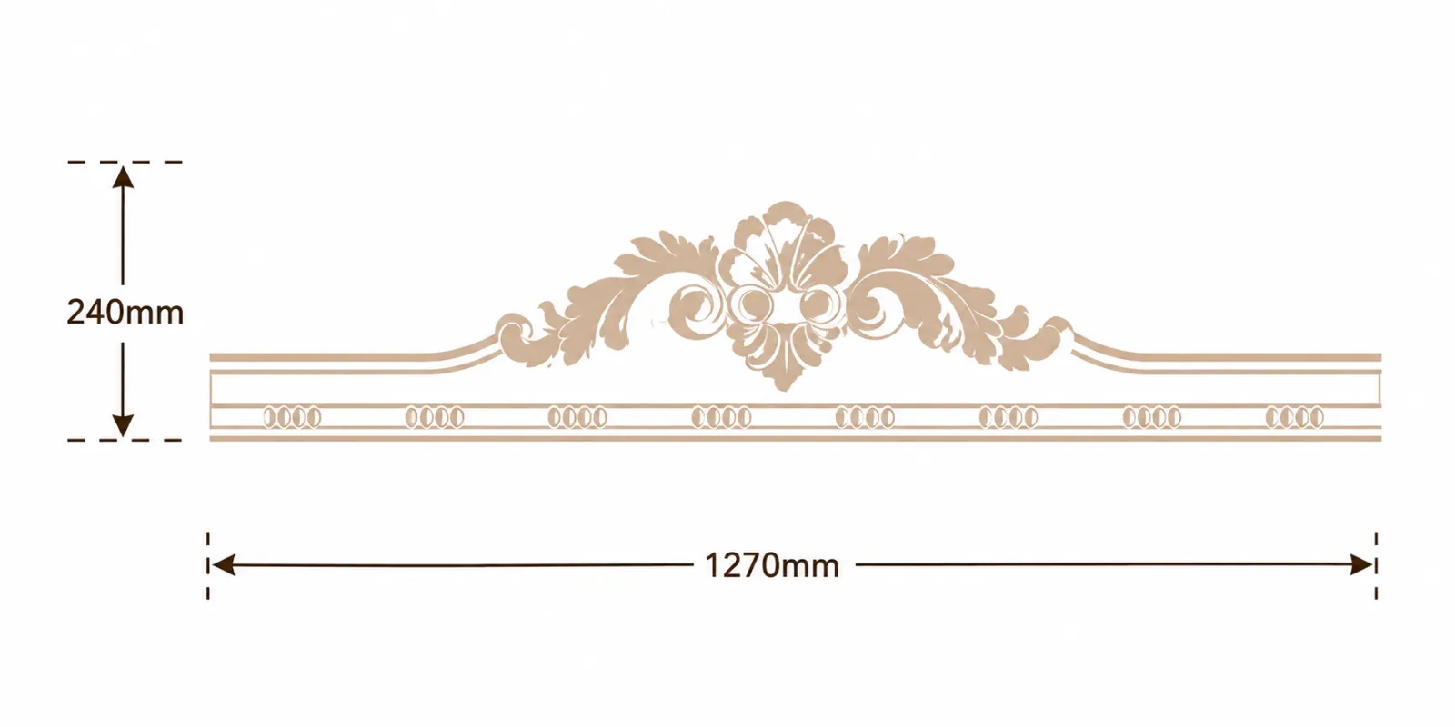 Format de Fronton Rocaille à Feuilles d'Acanthe et Perles