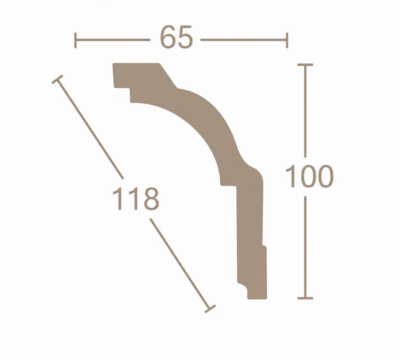 Format de Corniche de Plafond Gorge et Bandeau Plat
