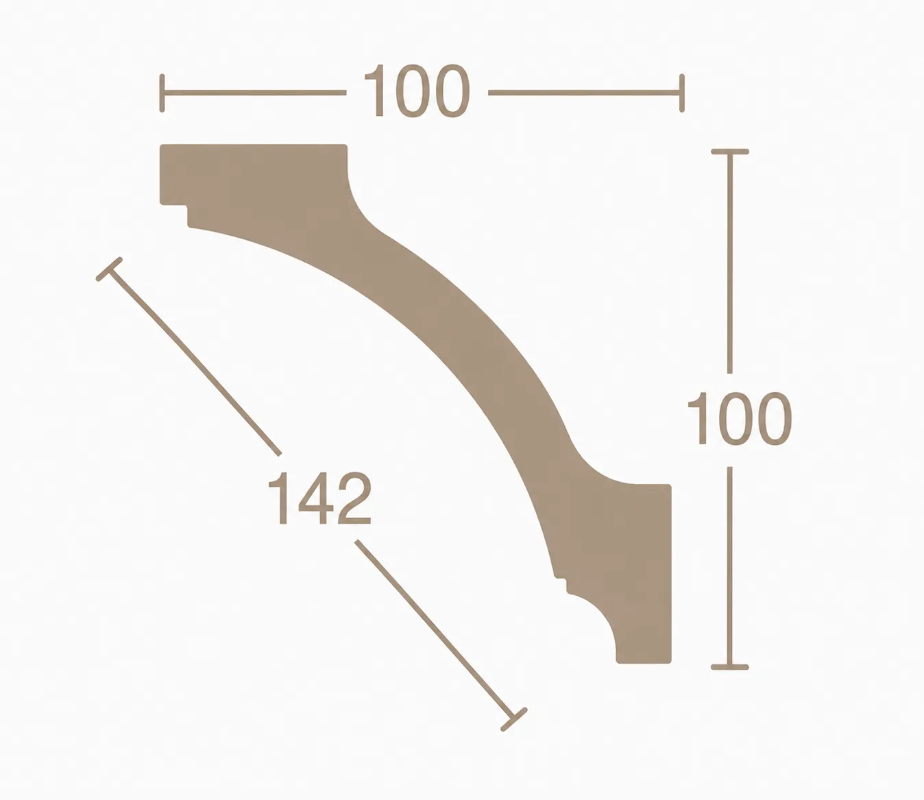 Format de Corniche de Plafond Gorge Épurée à Filets