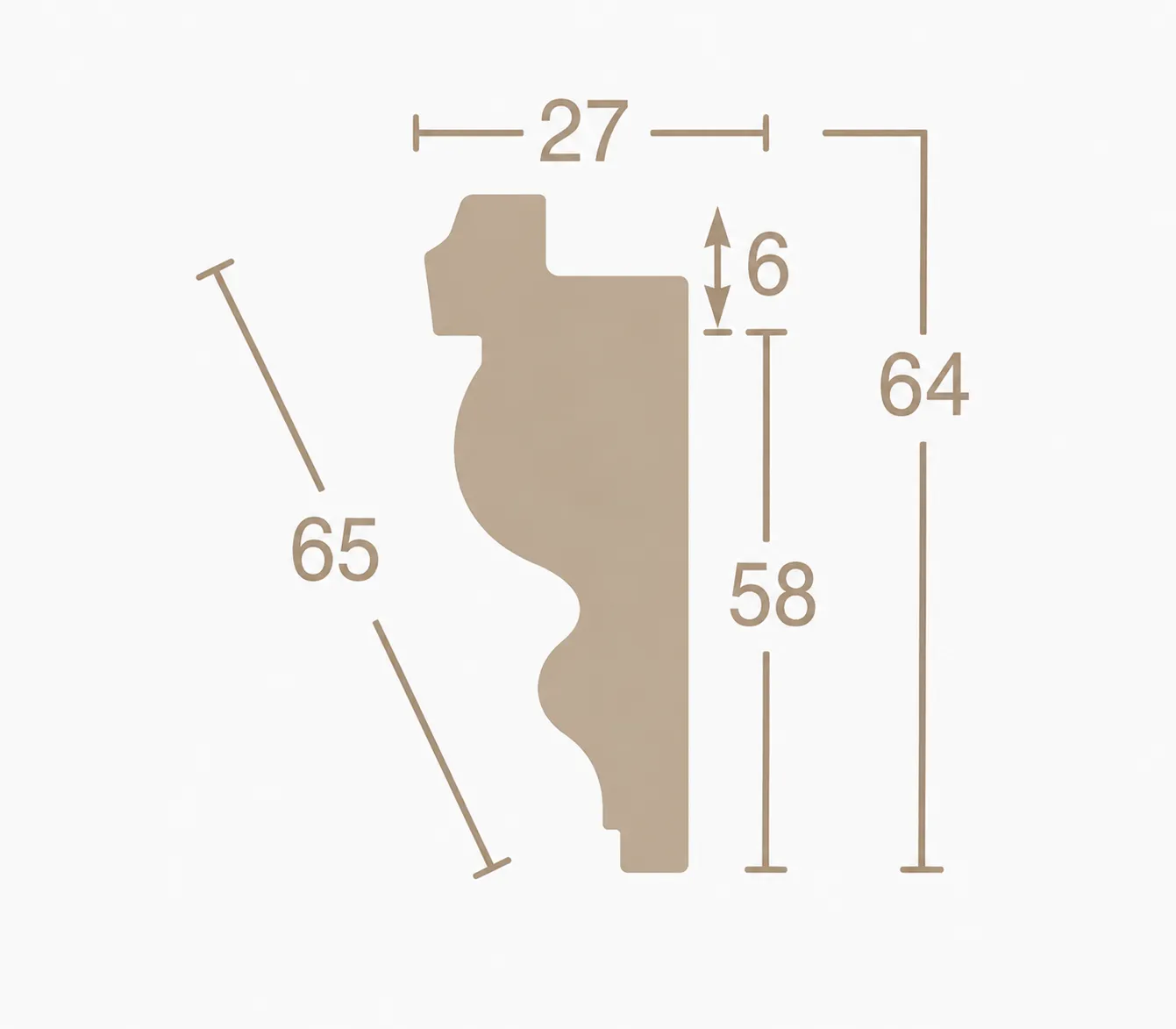 Format de Corniche de Plafond Profil Ondulé Étroit