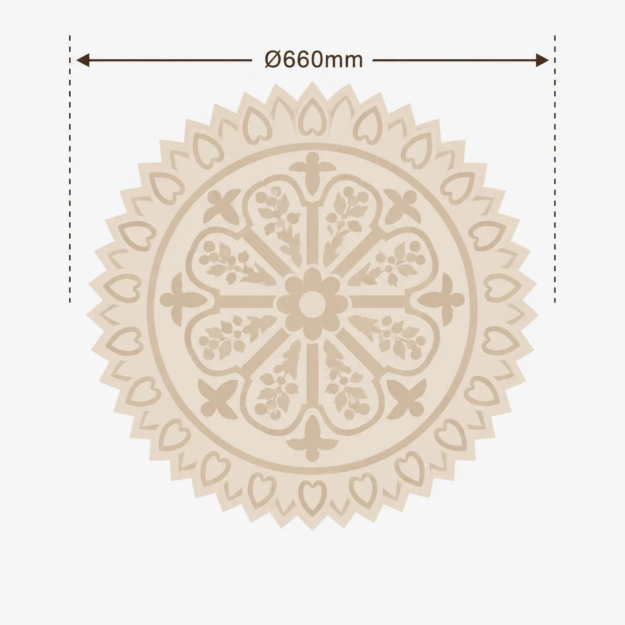 Format de Rosace de plafond Abbaye — Vitrail gothique Ø660