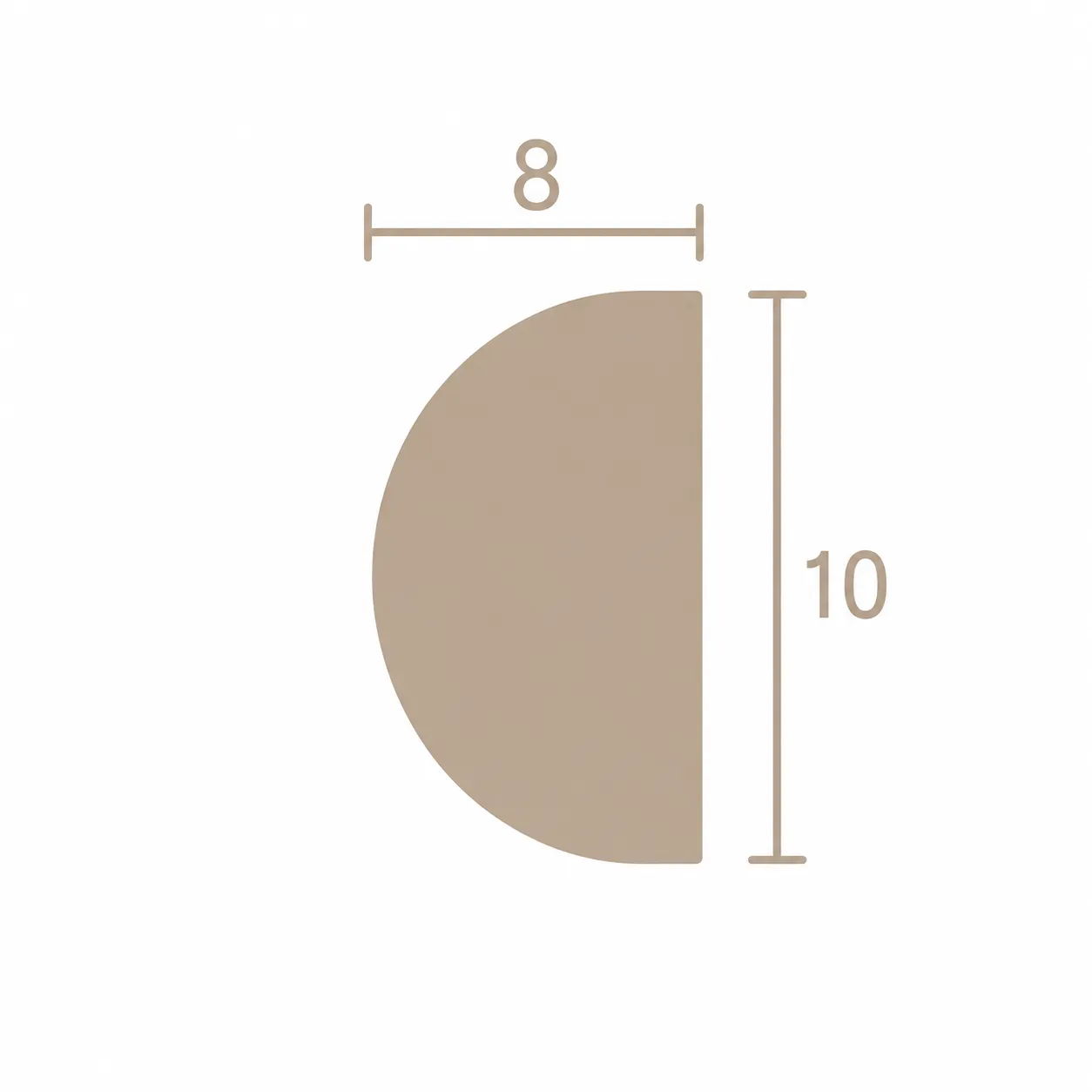 Format de Moulure murale demi-ronde 8 x 10 mm – Baguette décorative lisse