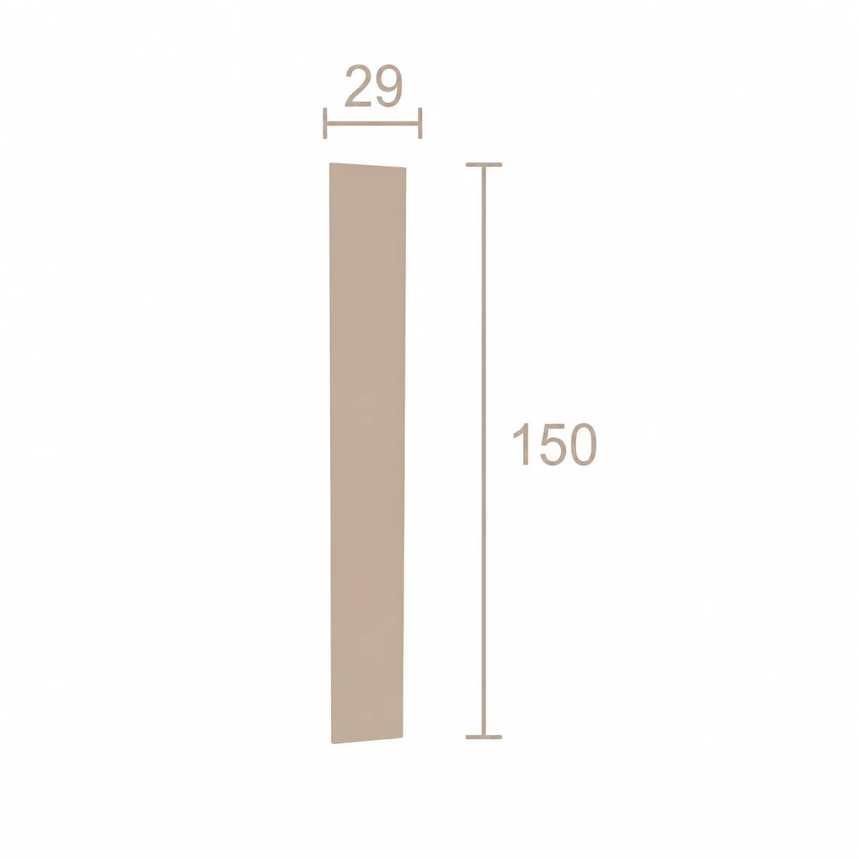Format de Moulure murale cannelée 29 x 150 mm – Frise décorative à cannelures verticales