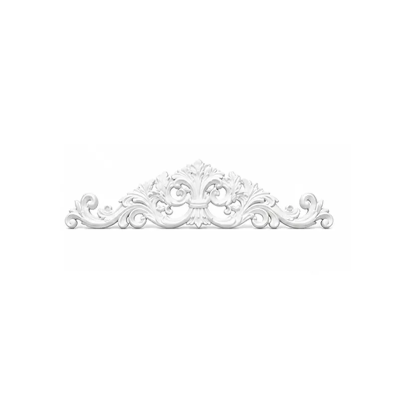 Ornement mural fronton baroque 600 x 160 mm – Applique décorative à volutes et acanthes