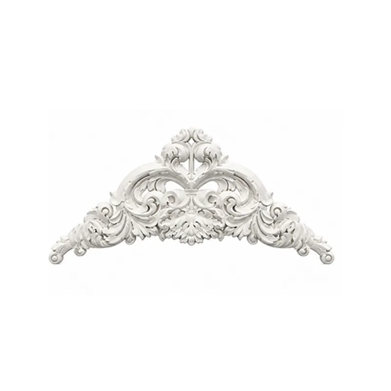 Fronton décoratif baroque 600 x 330 mm – Ornement de dessus de porte à volutes