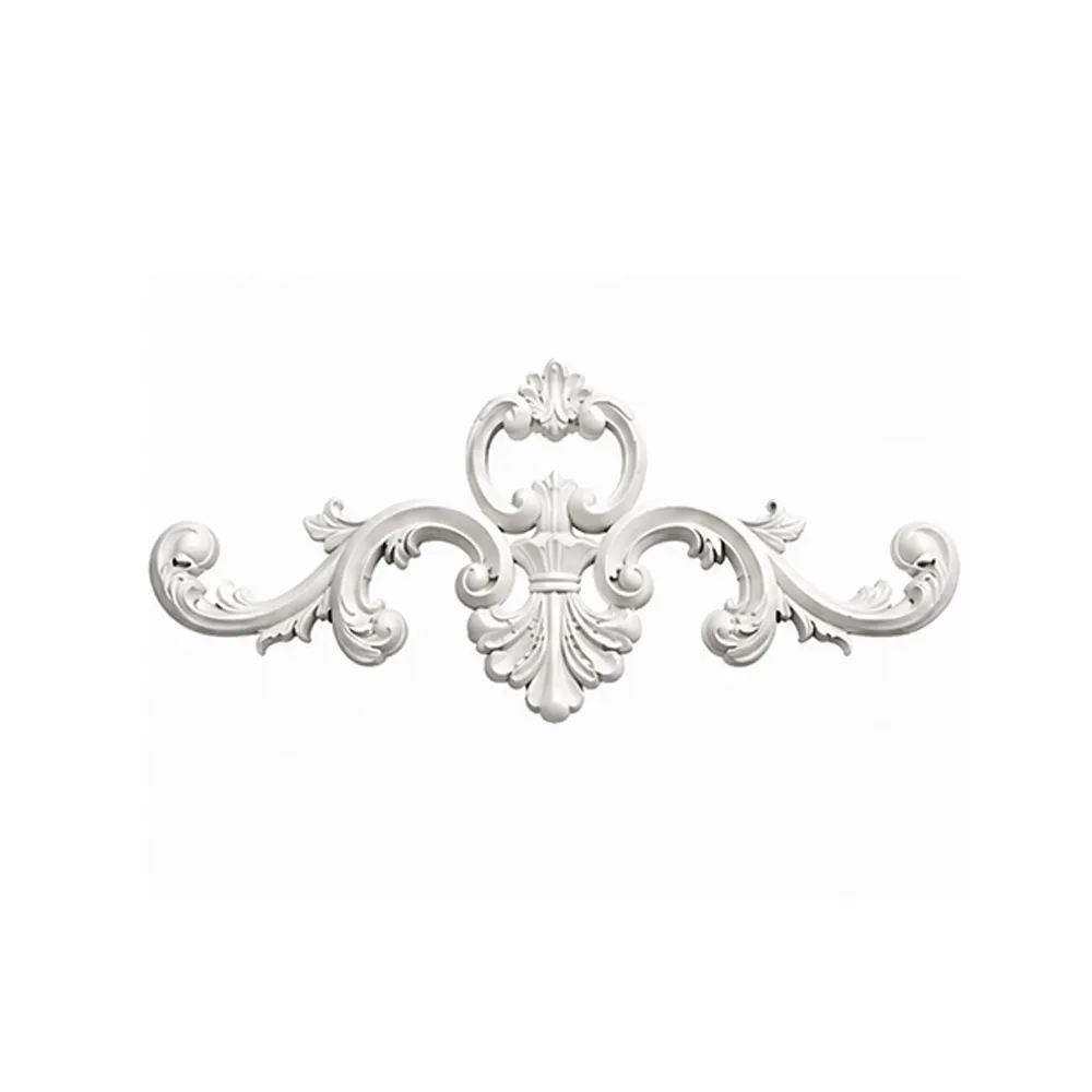 Ornement mural rocaille 545 x 235 mm – Applique décorative à volutes et palmette