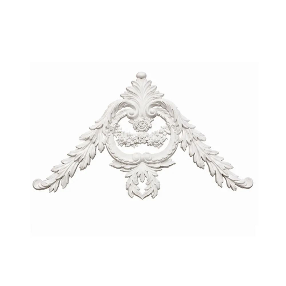 Ornement mural couronne fleurie 660 x 660 mm – Applique décorative d'angle à acanthes