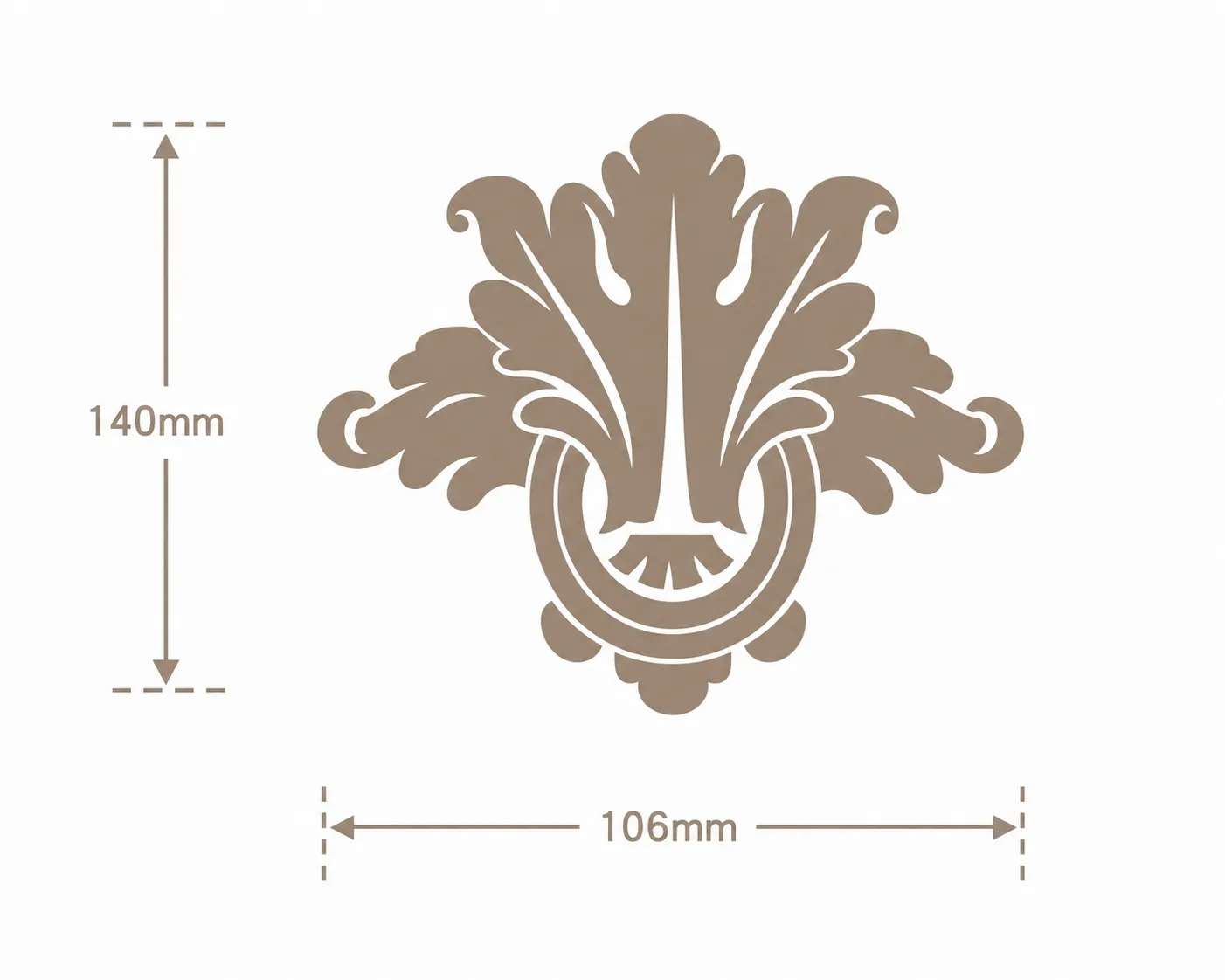 Format de Ornement mural palmette d'acanthe 106 x 140 mm – Applique décorative en relief