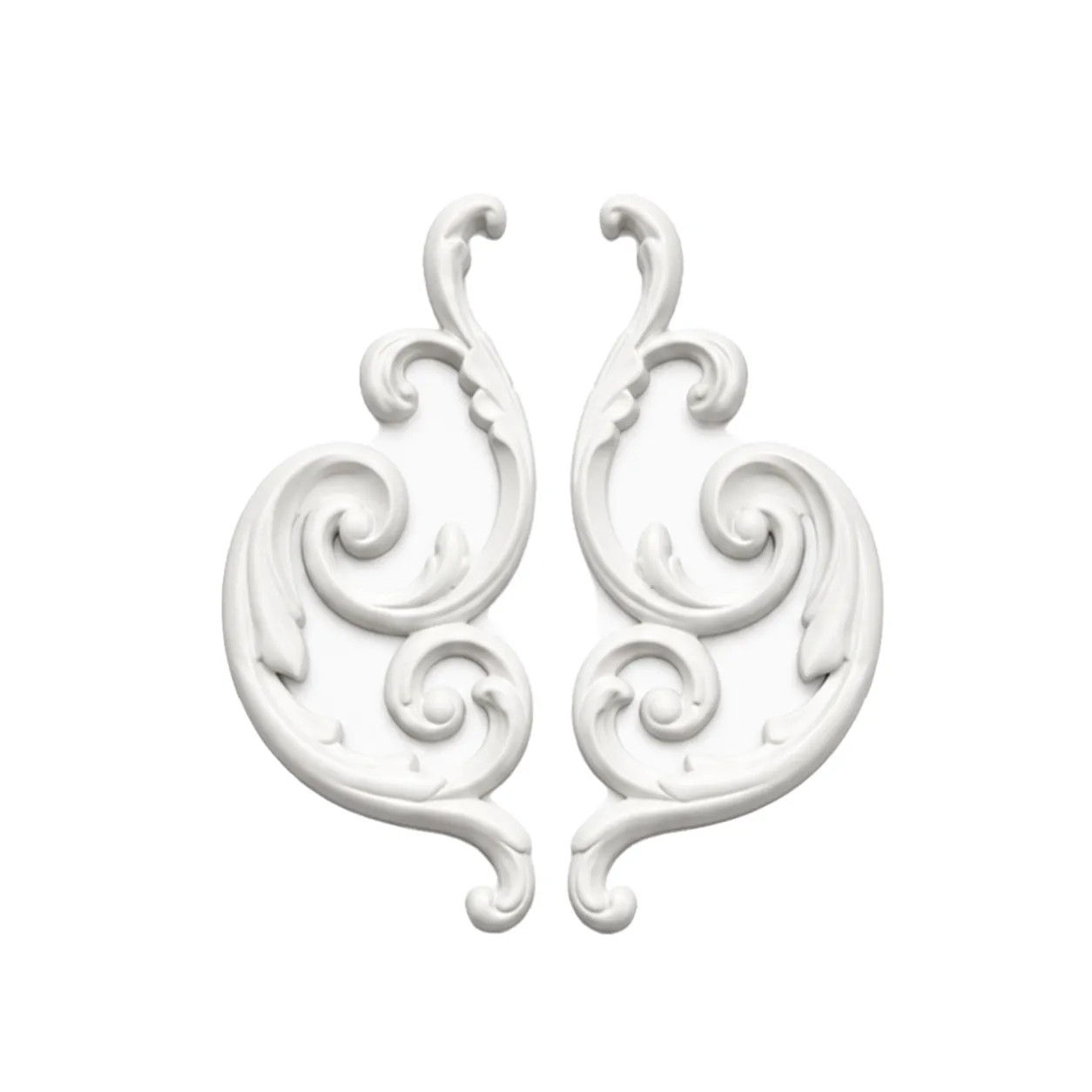 Ornement mural volutes rocaille 100 x 215 mm – Paire d'appliques décoratives gauche et droite