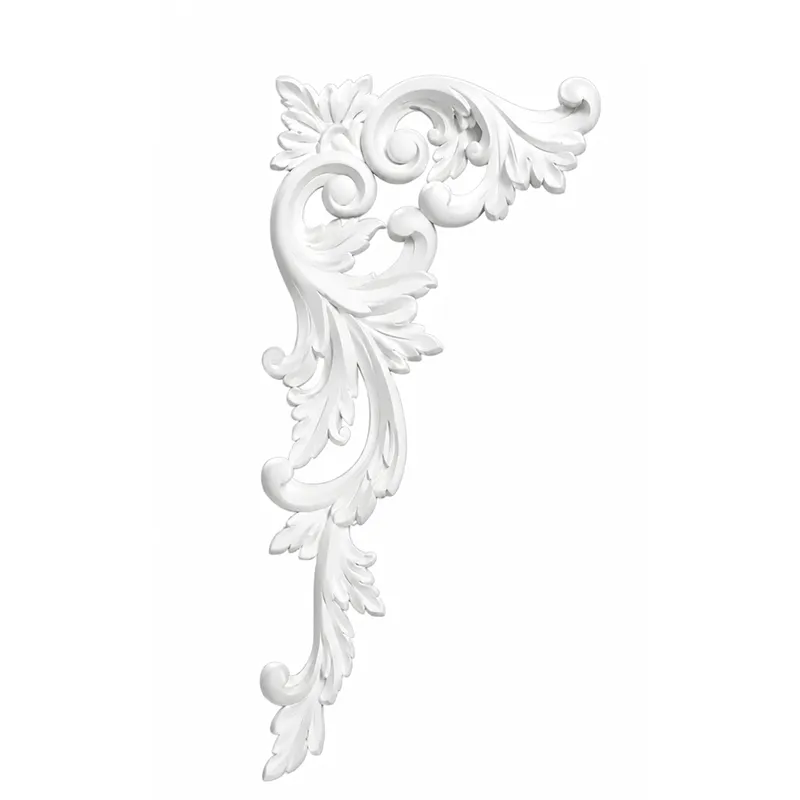 Ornement d'angle acanthe 230 x 545 mm – Paire d'appliques décoratives gauche et droite