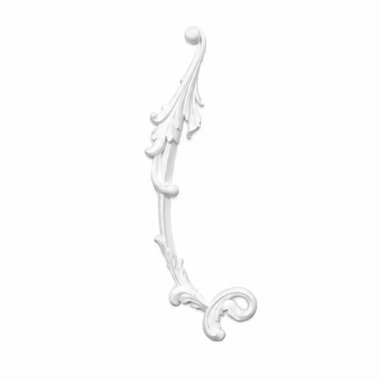 Ornement mural volute d'acanthe 228 x 721 mm – Paire d'appliques décoratives gauche et droite
