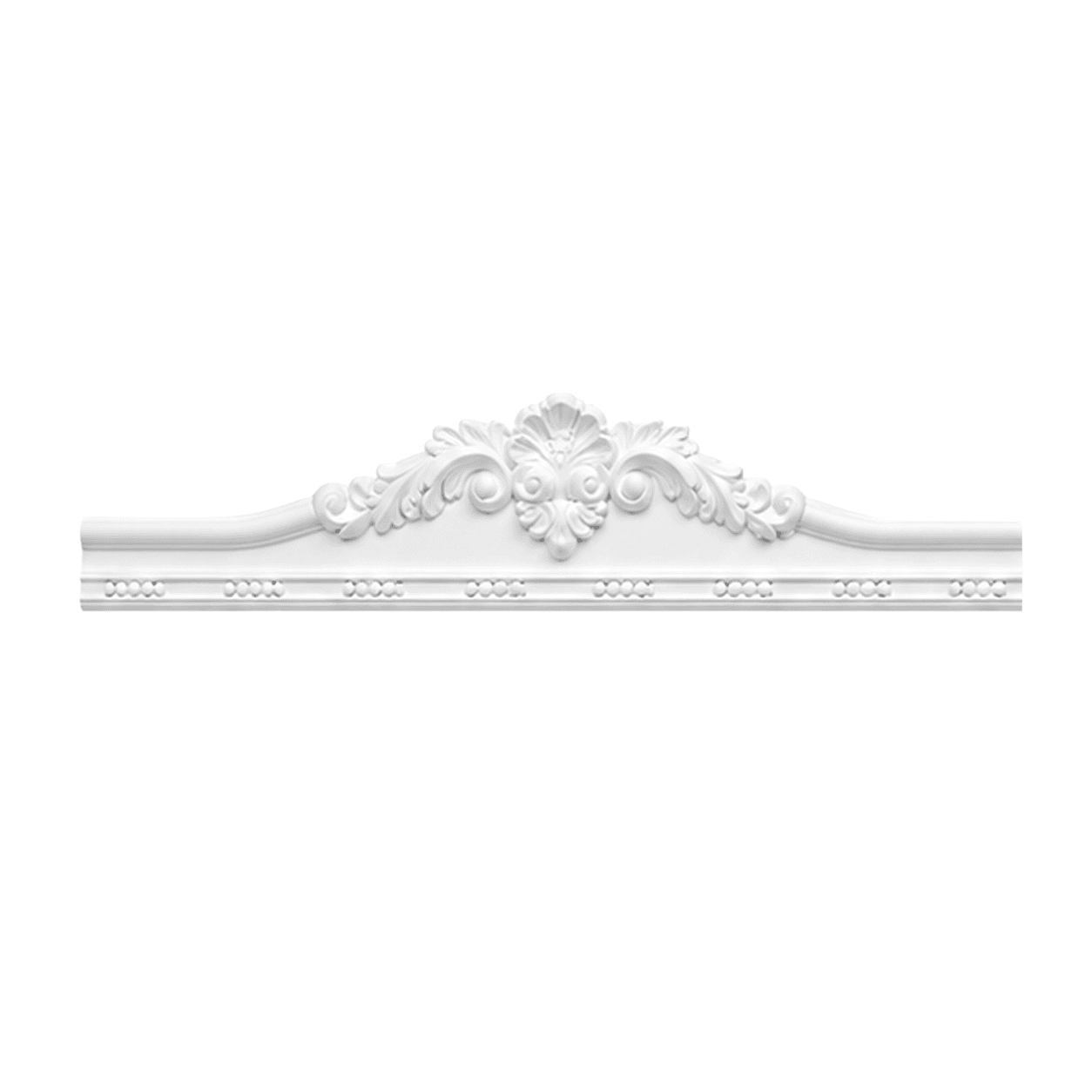 Fronton Rocaille à Feuilles d'Acanthe et Perles
