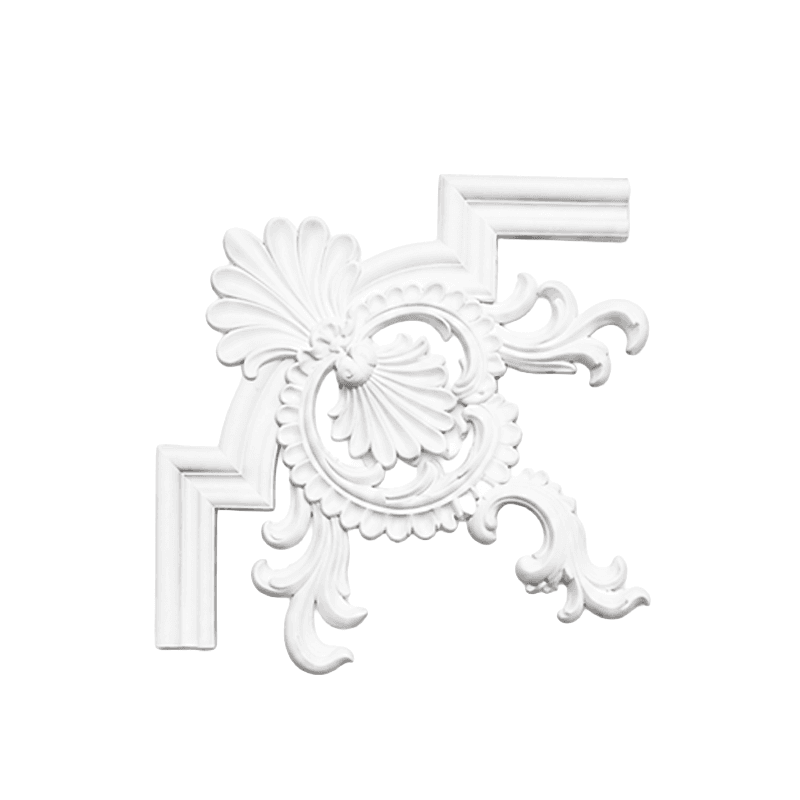 Angle décoratif rosace baroque 200 x 200 mm – Coin d'encadrement mural