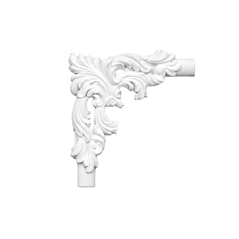 Angle décoratif feuillage baroque 178 x 178 mm – Coin d'encadrement mural